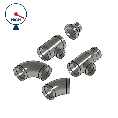 Labor for High Pressure Round Fittings (Elbows, Tees, Reducers)