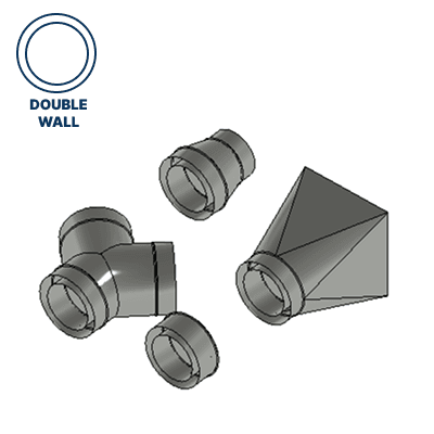 Labor for Double Wall Round Fittings(Wye, Reducer, End Cap, Round to Square)