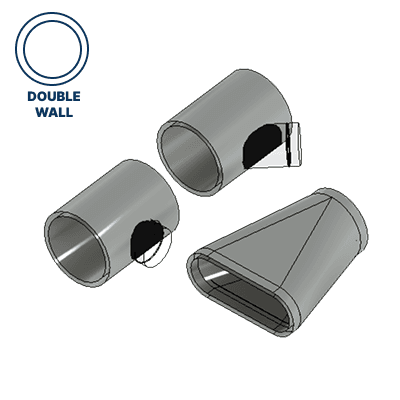 Labor for Double Wall Round Fittings(Round to Oval, Bodies, Taps)