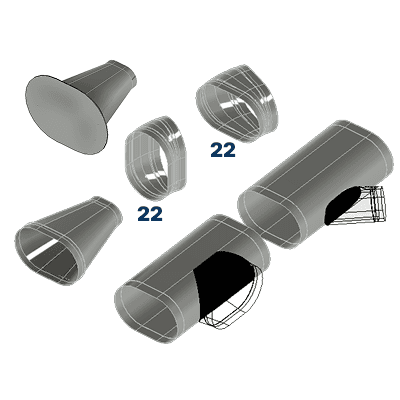 Labor for Oval Fittings(Bell Mouth, Bodies, Elbow)