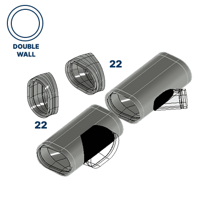 Labor for Oval Double Wall Fittings(Lateral Body, Tee Body, Elbow)