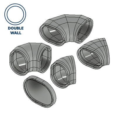 Labor for Oval Double Wall Fitting(Elbows, End Cap)