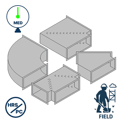 Medium Pressure Galvanized Fittings - Field/Erection(3" to 4" Water Column)