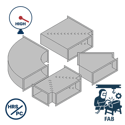 Galvanized Fittings - Fabrication(6" to 10" W.G. Pressure)