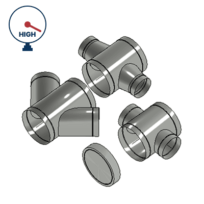 Labor for High Pressure Round Fittings (Crosses, Insulated End)